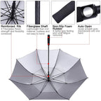 G4Free 62 Inch Extra Large Windproof Golf Umbrella Automatic Open Umbrella Double Canopy Vented Anti Uv Sun Protection Oversize