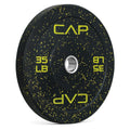 Cap Barbell Economy - Speckled Olympic Bumper Plate With Yellow Logo, Black, 35 Lb Single