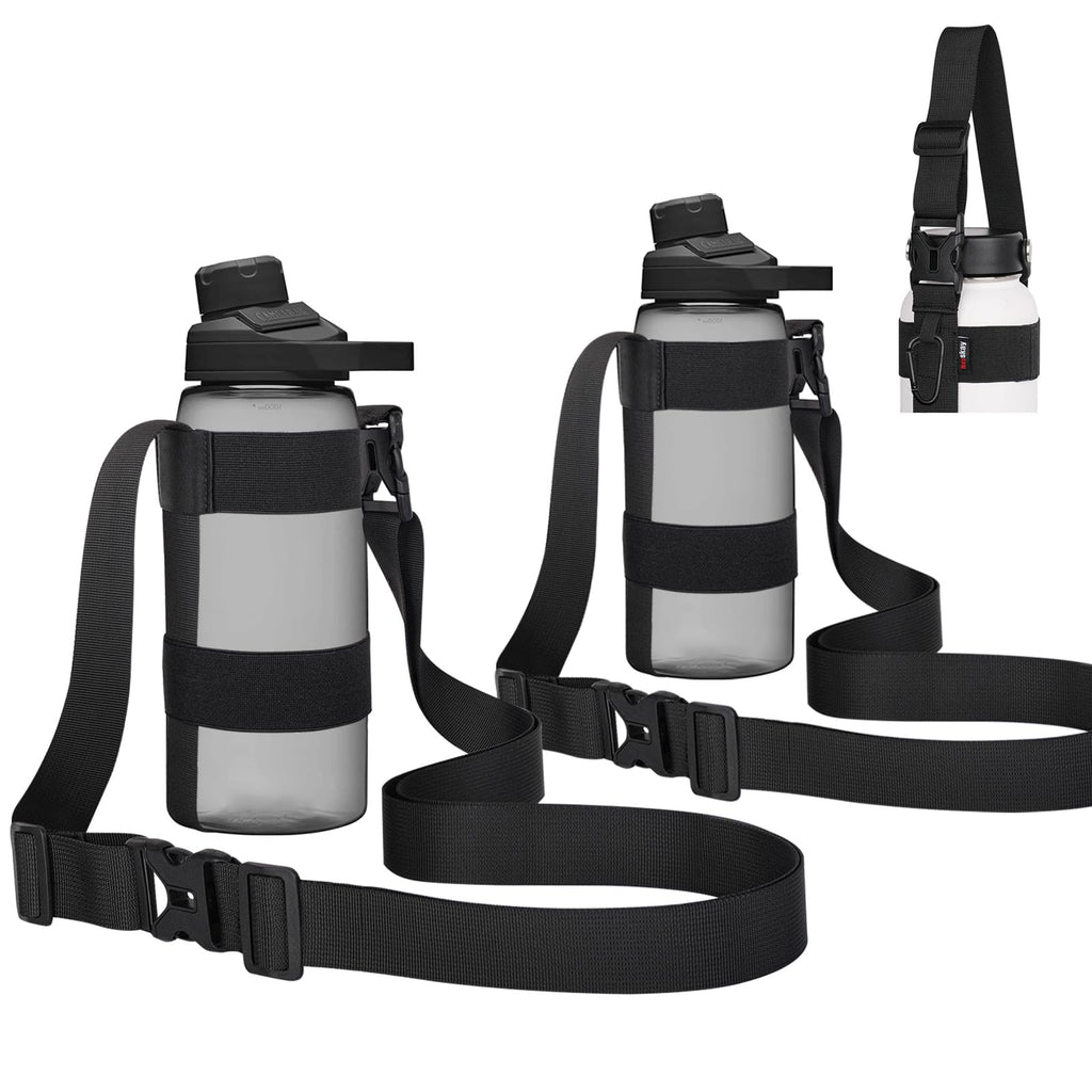 Heyskay 2Pcs Water Bottle Holder With Strap, Handle Strap Sling With Adjustable Shoulder Strap & Carabiner 12Oz-24Oz For Hydro F
