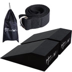 Harderwill 3 In 1 Yoga Foam Wedge Blocks (Pair), Calf Raise Block, Stretch Band Set, Calf Stretcher, Yoga Wrist Support, Balance