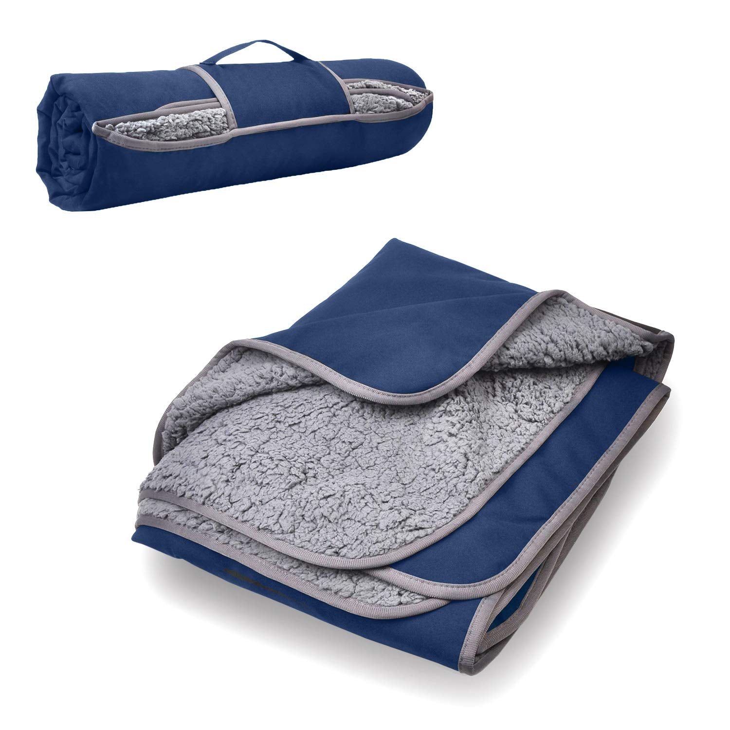 Tirrinia Outdoors Waterproof Throw Blanket, 51X 59 Sherpa Fleece Stadium Windproof Mat Boat, Traveling, Camping, Hiking, Footbal