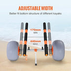 Vevor Heavy Duty Kayak Cart, 350Lbs Load Capacity, Foldable Canoe Trolley With 13'' Beach Wheels, Adjustable Carrier Width & Non