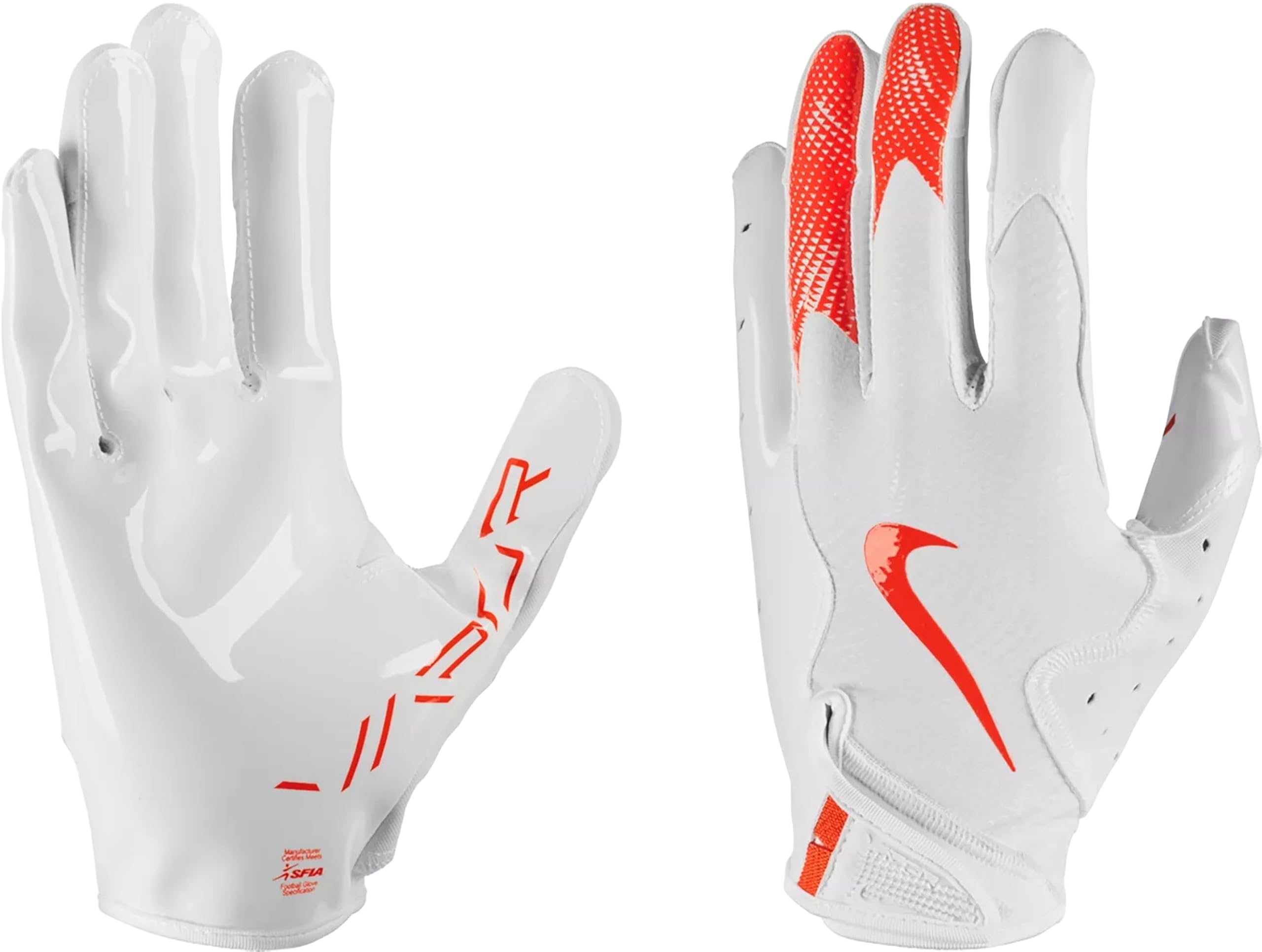 Nike Vapor Jet 8.0 Football Gloves White | White | Orange Medium