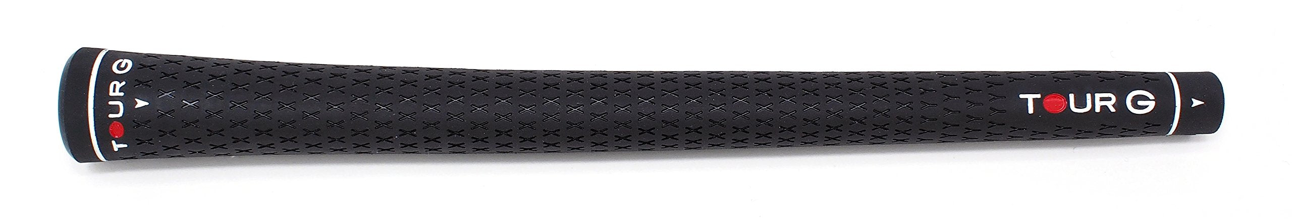 TOUR G TG70R-BKR Mens Golf Grip 70 Rubber 70 Rubber Golf Grip, Both Hands, Black, No Back Line