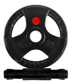 Fitvids Olympic 2-Inch Cast Iron Plate Weight Plate For Strength Training And Weightlifting, Rubber Coate Style, 35Lb Pair