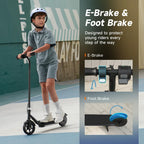 Electric Scooter for Kids 6-14 Years Old, 3 Safe Speeds (3/6/10 MPH), Colorful Lights, Magnetic Charging, Dual Brake System, Ide