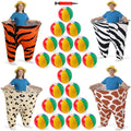 Seematn Granny Pants Yard Game Set of 4 Animal Print Big Pants and 20 Balls 1 Pump, Granny Pant Outdoor Party Game for Adults Te