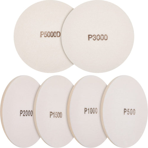6 Pack Bowling Sanding Pads 5 Inch Grit 500 1000 1500 2000 3000 5000 Round Bowling Ball Accessories for Sanding Polishing Cleani