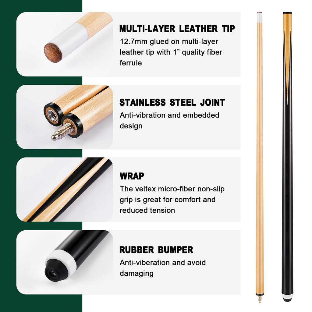 Outus 71Pcs Pools Table Accessories Billiards Balls With Triangle Stand Pool Cue Chalks Cue Spot Sticker Brush(Dark Marble Style