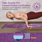 Avoalre Folding Yoga Mat - Eco-Friendly Pvc Travel Packable, Double Sided Non-Slip Printed With Bag For Home Workout Gym Exercis