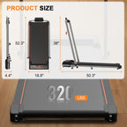 Sevobal Foldable Walking Pad Treadmill, Portable Under Desk Walking Pad With Incline Large Screen, Remote Control And App, Small