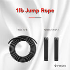 Feecco Weighted Jump Rope, 1Lb Heavy Jump Ropes With Adjustable Pvc Rope For Boxing, Muay Thai Training, Fitness, Crossfit Worko