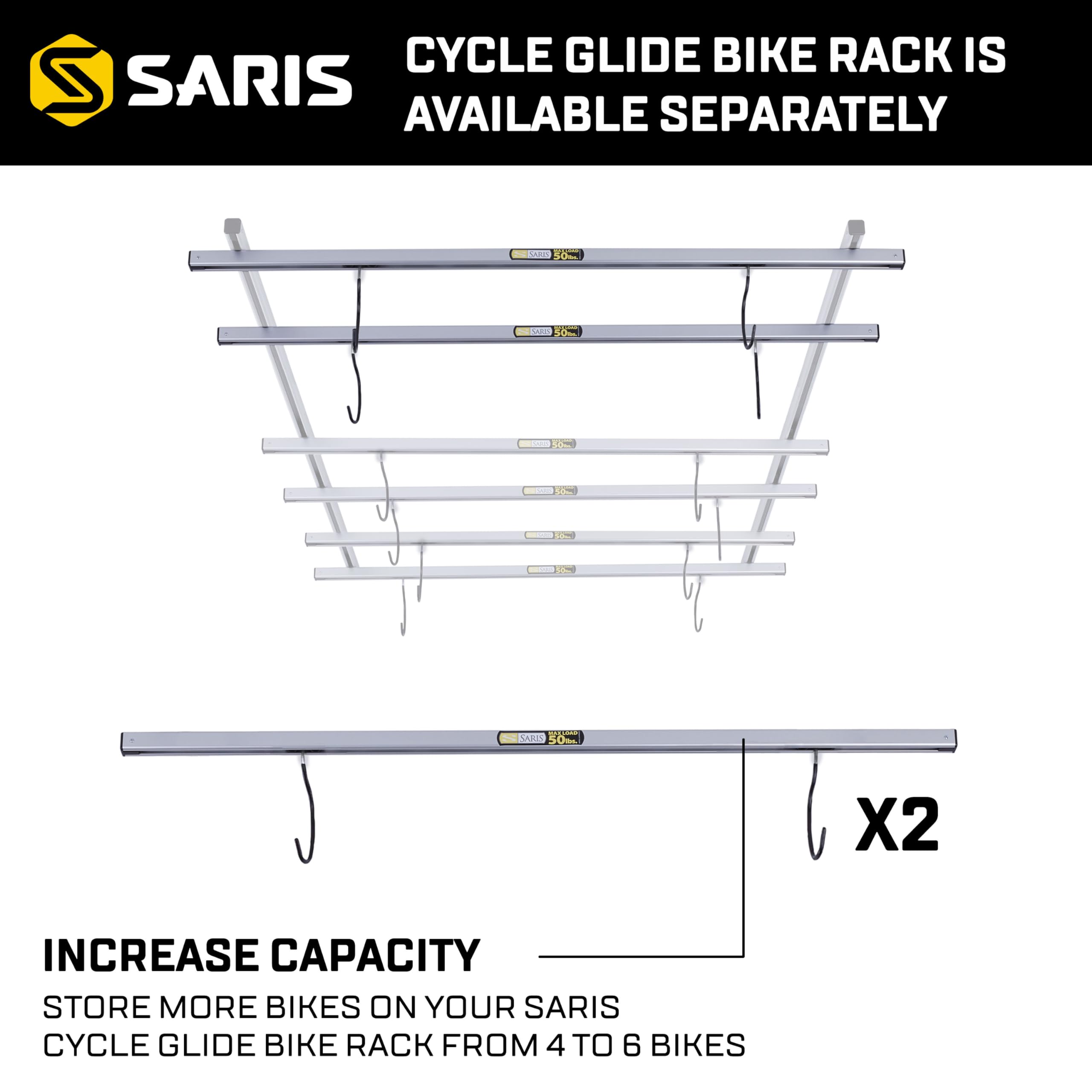 Saris Glide Bike Storage Ceiling Rack, Add-On Kit
