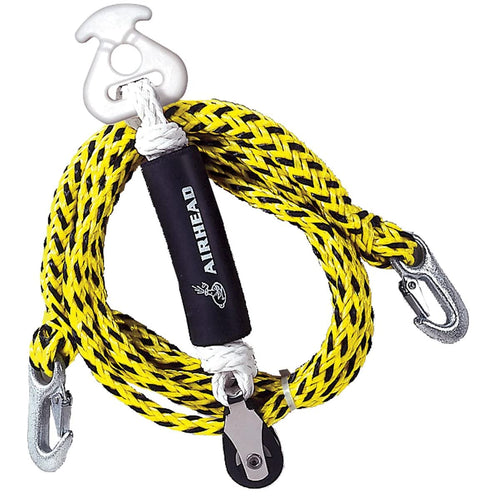 Airhead Self Centering Tow Harness For 1-2 Rider Towable Tubes, Water Skis And Wakeboards, 12-Feet