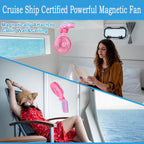 Ronyila Magnetic Cruise Fan,Magnetic Golf Cart Fan, 10400Mah Worksite Golf Cart Fans 180Rotation,Lantern
