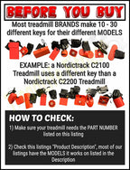 Treadmill Safety Key | Part Number 301180 | Compatible With Proform Performance 400 Treadmills