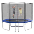 AOTOB 14FT Trampoline with Safety Enclosure Net, Outdoor Trampoline with Basketball Hoop,Heavy Duty Jumping Mat and Spring Cover