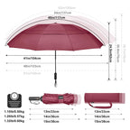 G4Free 46 Inch Large Golf Umbrella Compact Reverse Travel Umbrella Automatic Open Close (Burgendy)