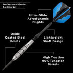 Fat Cat By Gld Products Bulletz 90% Tungsten Steel Tip Darts With Storage/Travel Case, 23 Grams , Black