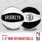 Franklin Sports Nba Brooklyn Nets Toy Basketballs - 2 Pack Of Kids Soft Mini Basketballs For Over The Door + Indoor Hoops - Nba