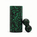 TRENDYNEST Expanded Polypropylene Soft Roller Cylindrical Hollow Soft Roller Speckled Workout Tool 30CM Blk Grn 2pc