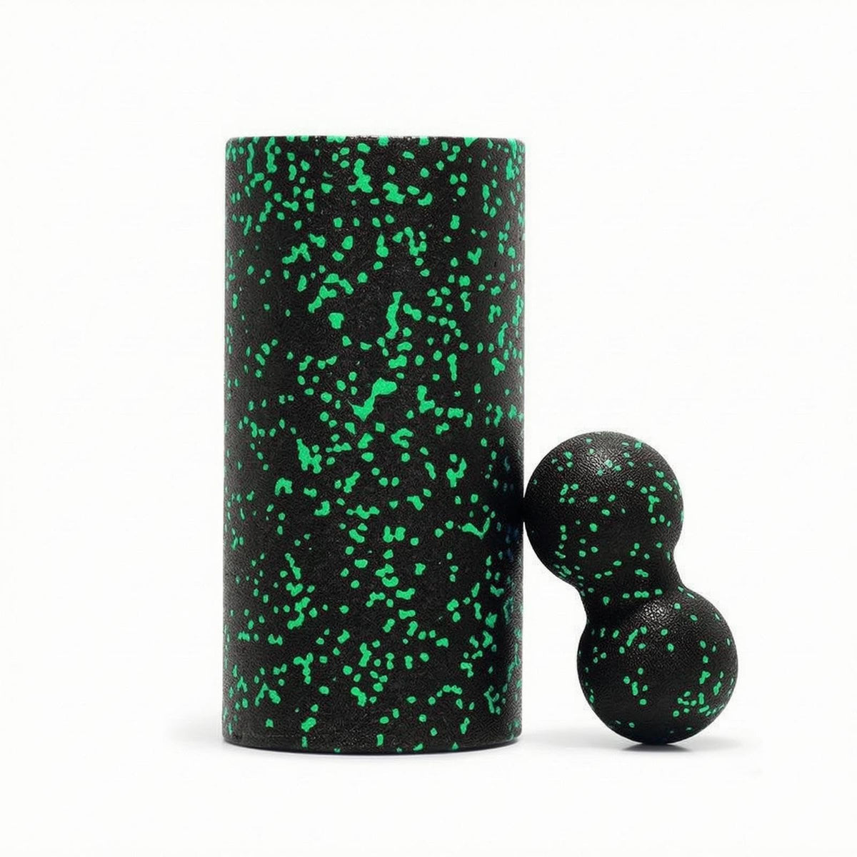 TRENDYNEST Expanded Polypropylene Soft Roller Cylindrical Hollow Soft Roller Speckled Workout Tool 30CM Blk Grn 2pc