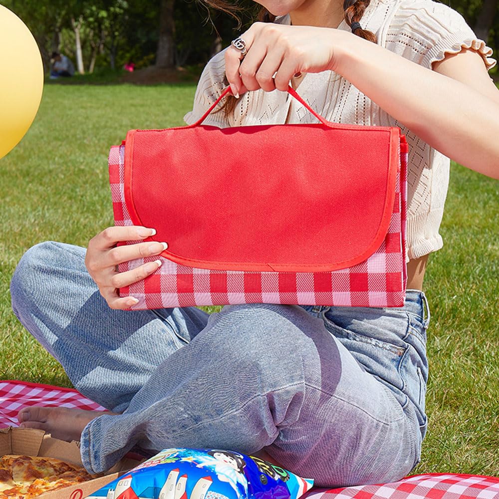 Large Picnic Blankets,80x60in Beach Blanket Sandproof Beach Mat for 3-5 Adults Waterproof Quick Drying Outdoor Picnic Mat for Tr