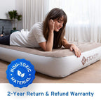 Etekcity Air Mattress Upgraded Twin Size Camping Air Bed Blow Up Bed Inflatable Mattress Raised Airbed With Rechargeable Pump Fo
