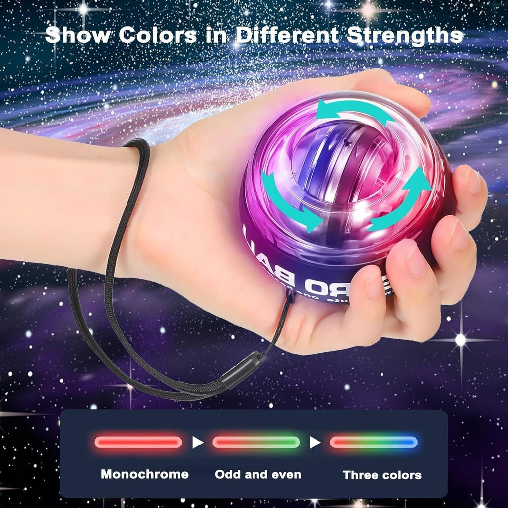 PYSUG Wrist Power Gyro Ball with Counter, Curaball Torque Ball Hand Exerciser for Grip Strength Arm Trainer Chest Workout Equipm