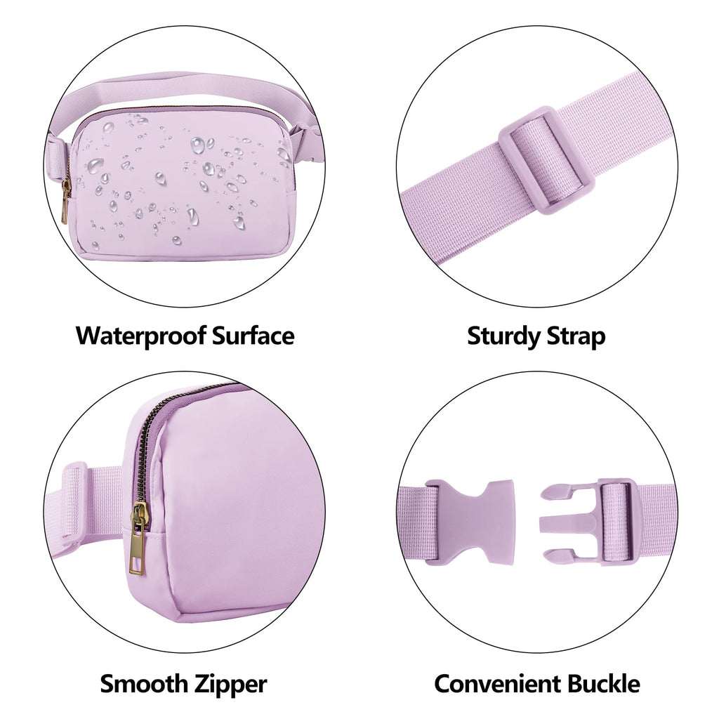Vorolo Waist Pack For Running Fanny Pack For Women And Men Crossbody Belt Bag Bum Bag With Adjustable Strap For Sports Light Pur