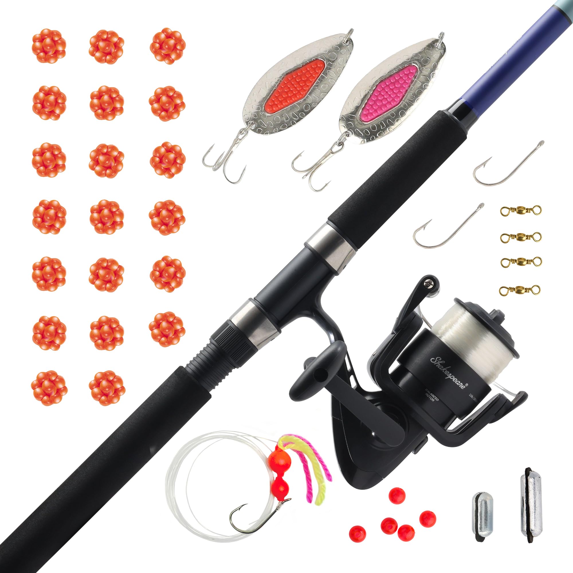 Shakespeare Catch More Fish Spinning Reel And Fishing Rod Combo With Kit