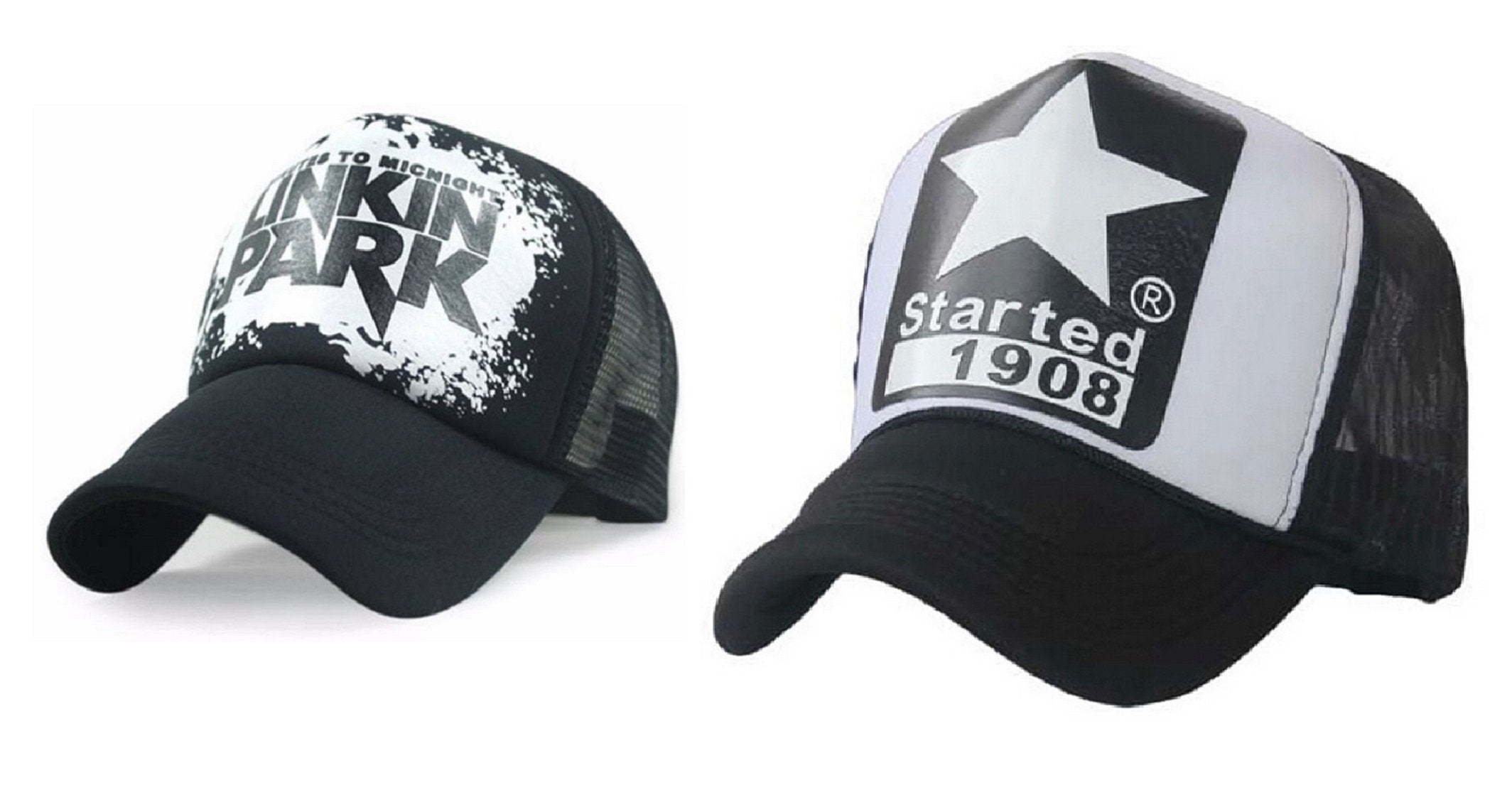 Michelangelo Black 1908 Cap Mesh And Black Linkin Park Half Net Unisex Cap Combo