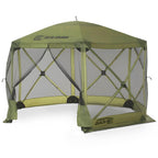 Clam Pop Up Screen Tent, Outdoor Camping Gazebo Canopy, Escape, 11.5', Green - Heavy-Duty Portable Screened Shelter With Netting