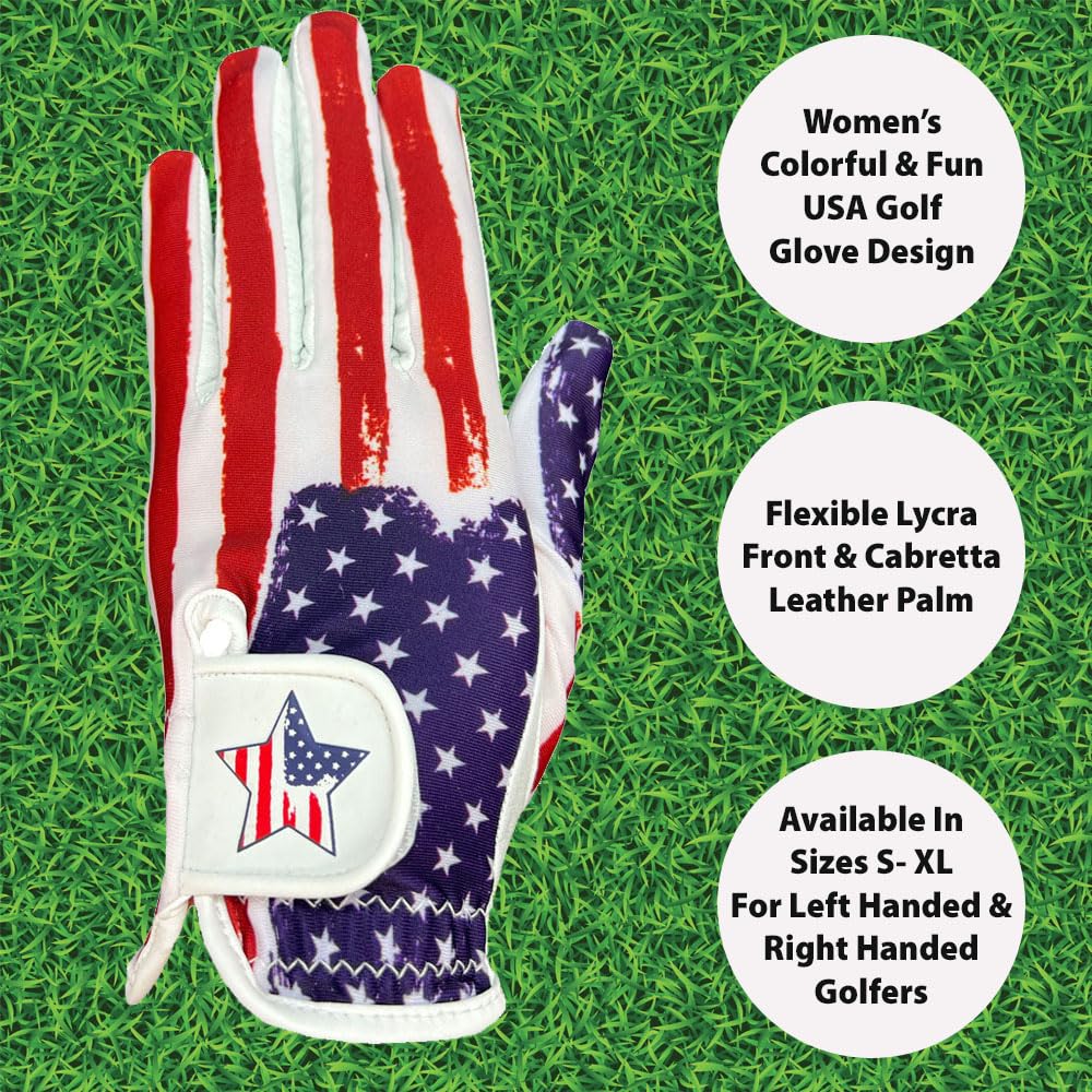 Giggle Golf Women 'S Golf Glove (Large, Worn On Left Hand, Usa)