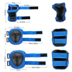 WayEee Kids Bike Helmet Set Skateboard Knee Pads, 7PCS Protective Gear Adjustable for Girls Boys 3-10 Age Elbow Pads Wrist Guard