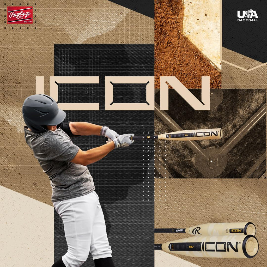 Rawlings | 2025 | Icon Baseball Bat | Usa | 2 5/8' Barrel | 29 Inch | -12