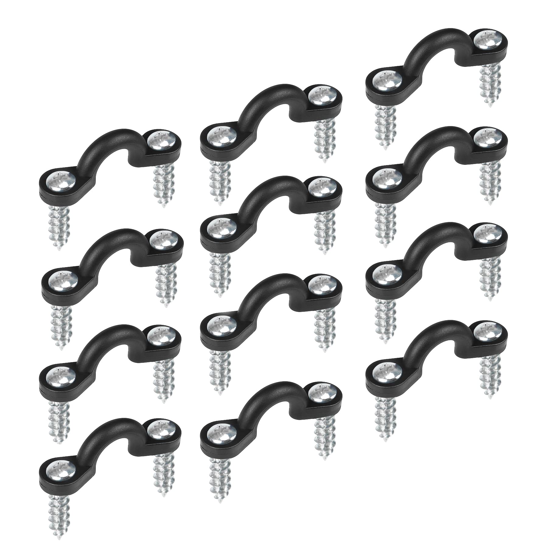 Booms Fishing Ma1 Kayak Pad Eye Nylon Nuts & Bolts Kit 12Pcs Black
