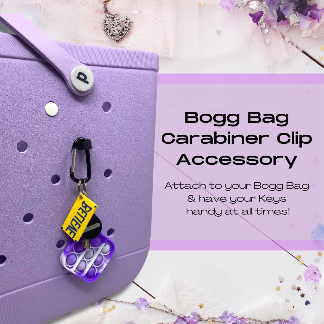Boglets - Carabiner Keys Holder Charm Accessory Compatible With Rubber Tote Bags - Secure & Organize Your Keys Or Other Valuable