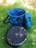 Banchelle Collapsible Camping Bucket With Lid 5 Gallon For Traveling Fishing Gardening (Blue, 20L)