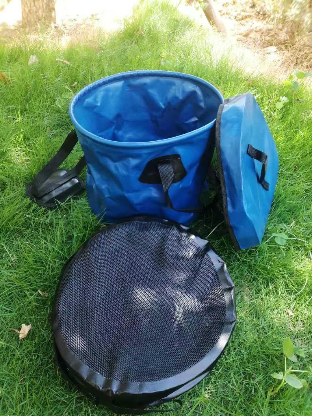 Banchelle Collapsible Camping Bucket With Lid 5 Gallon For Traveling Fishing Gardening (Blue, 20L)