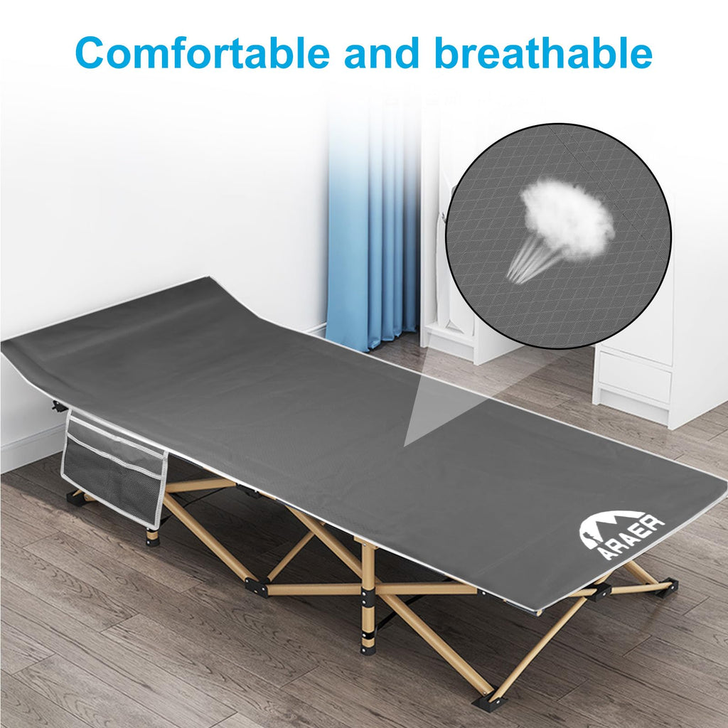 Camping Cot, 450Lbs(Max Load), Portable Folding Outdoor Bed With Carry Bag For Adults Kids, Heavy Duty Cot For Traveling Gear Su
