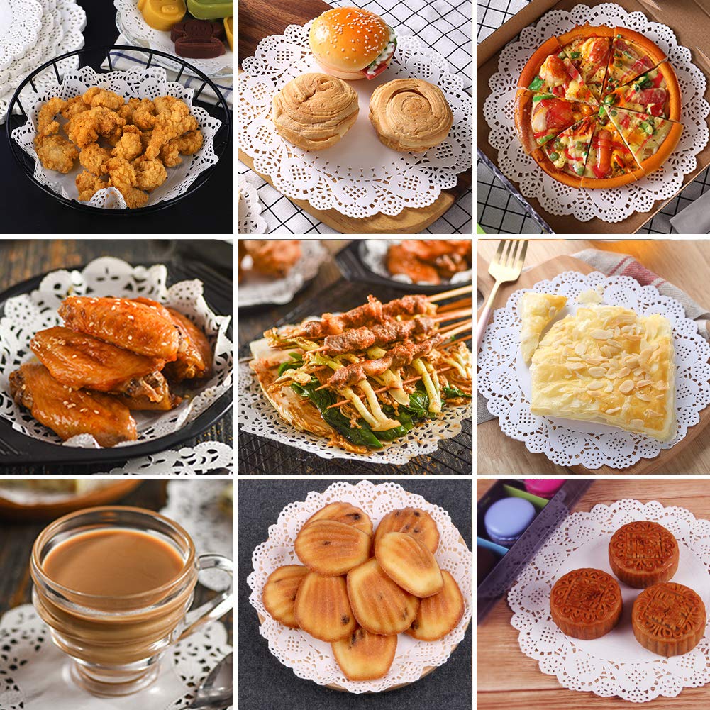 Haksen 108 Pcs Paper Lace Doilies Combo, Pack 36 Each 65, 85, 105,Baked, Grilled, Fried Food,Tableware Decoration
