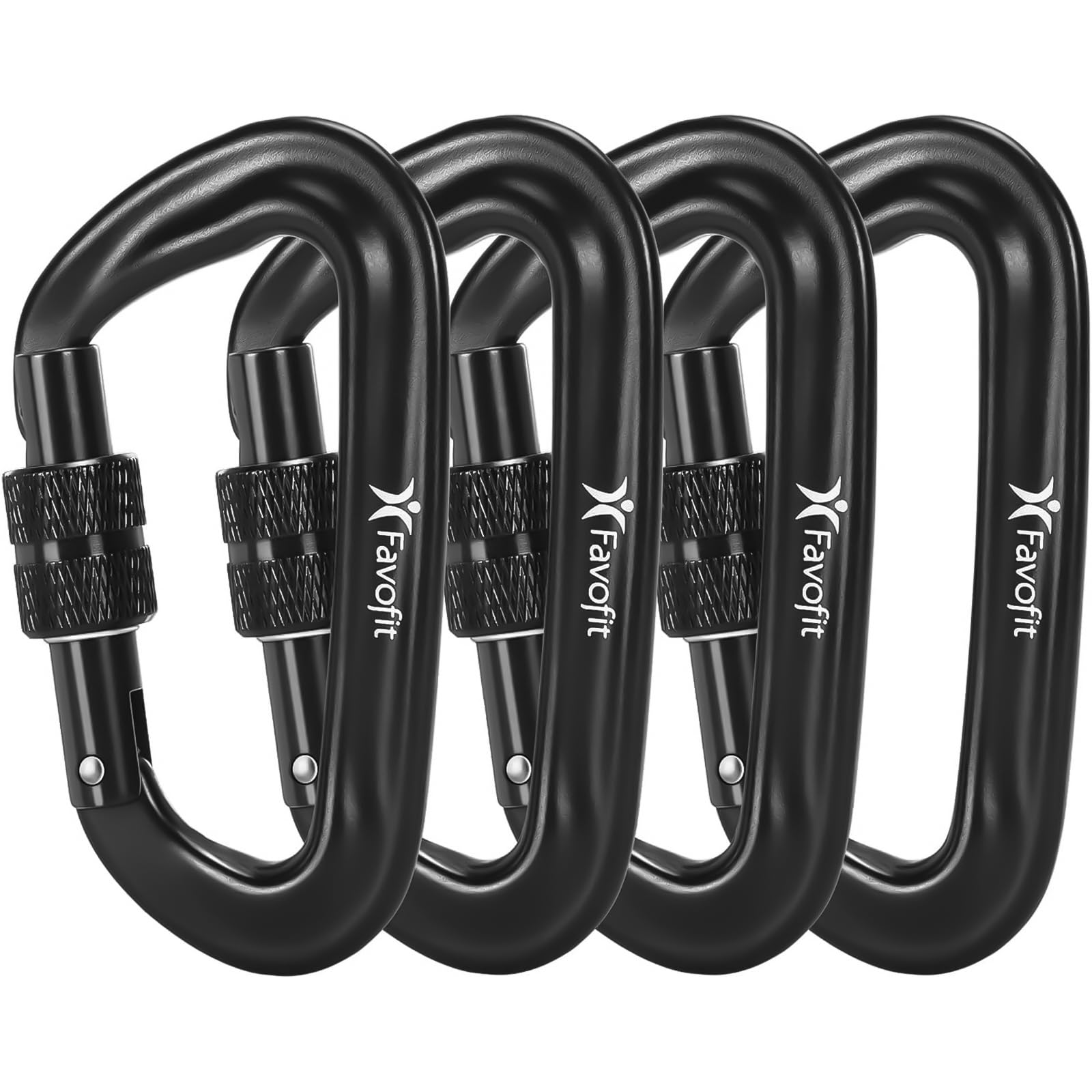Heavy Duty Locking Carabiner Clips - Favofit 12KN (2697 lbs) Clips 3.2 Small D Ring for Camping Hammock Hiking Dog Leashes Key