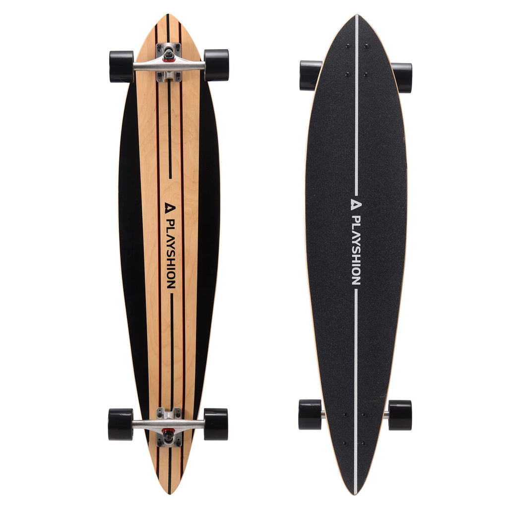 Playshion 39 Inch Drop Through Freestyle Longboard Skateboard Cruiser Coconut Tree