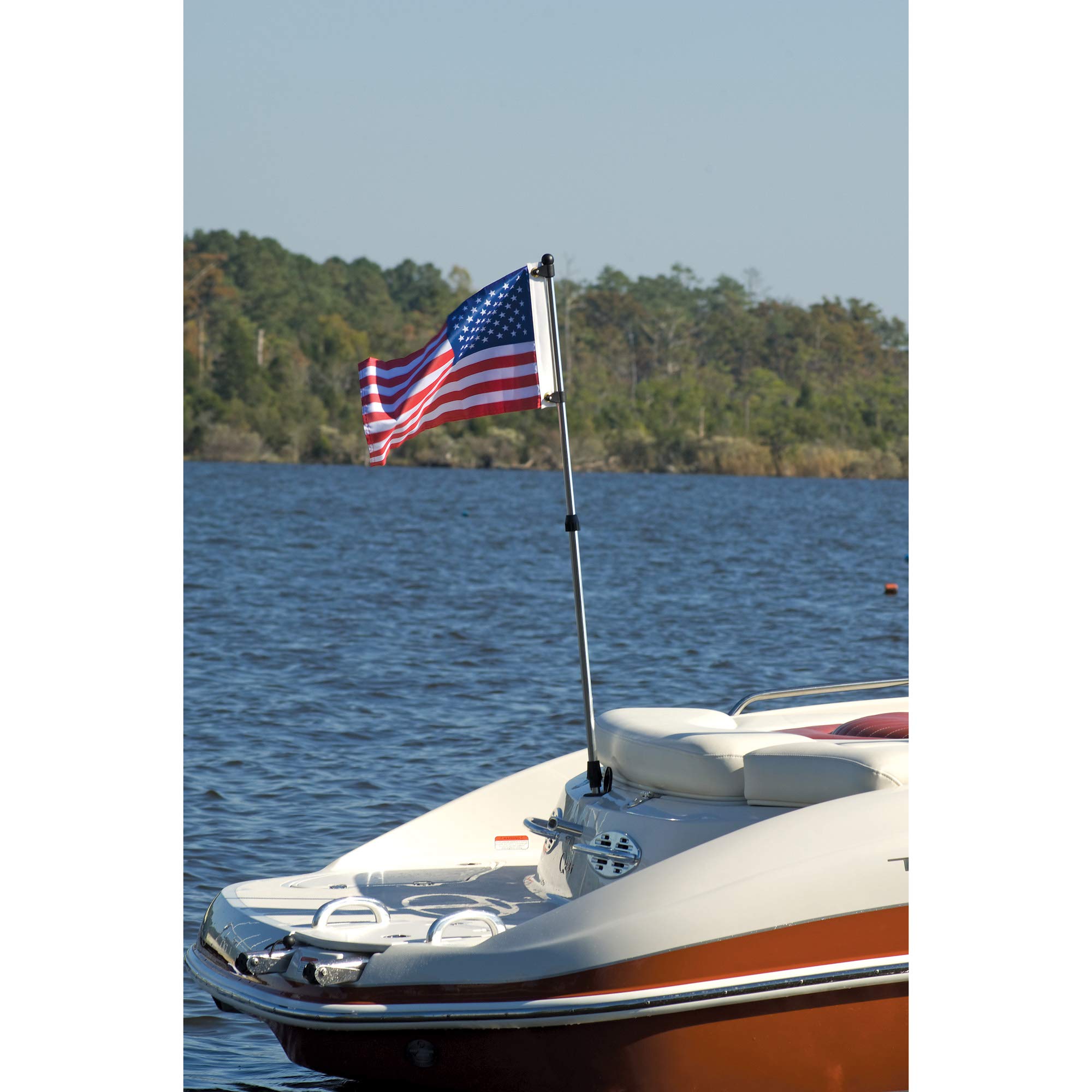 Seasense Flag Pole With Usa Flag Telescoping, Multicolour (Ss-Sms-737270)