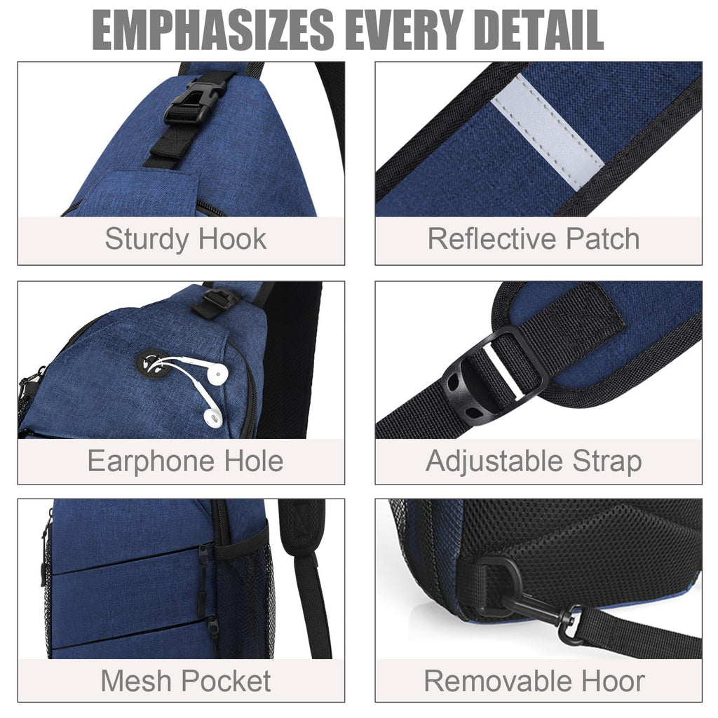 Pritent Crossbody Bags for Women Men Trendy Sling Bag Bakpack Casual Chest Bag with Convertible Shoulder Strap Travel Cross Body