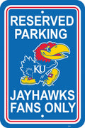 NCAA Kansas Jayhawks 12-by-18 inch Plastic Parking Sign