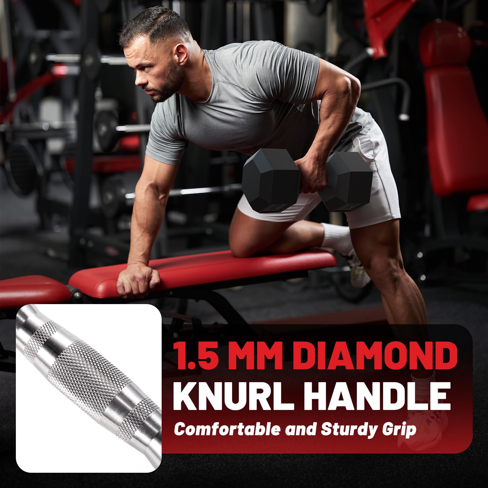Papababe Dumbbell Set Rubber Encased Hex Dumbbell Free Weights Dumbbells Set Home Weight Set- 60 Lb Set (Pair Of 5 10 15 Lb With