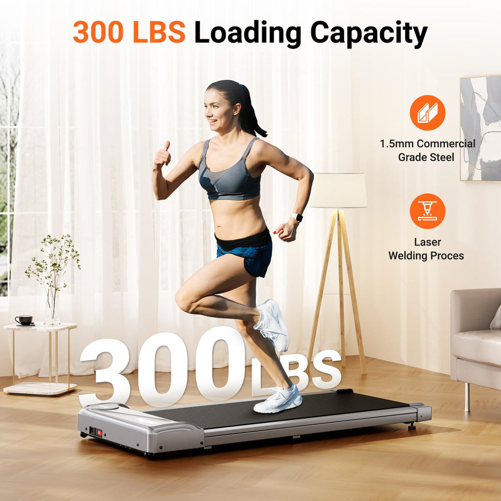 Therun Walking Pad Under Desk, Portable Mini Treadmill For Home/Office, 2.5Hp Jogging Machine With 300 Lbs Weight Capacity, Remo