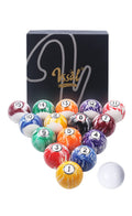 VSSAL Billiard Balls Set Pool Table Balls Marble-Swirl & Classic Style 16 Ball Set (Deluxe White Marble)